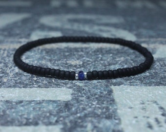 Blue Sapphire Bracelet, Mens Bracelet, Mens Jewelry, Mens Gift, September birthstone, Boyfriend gift, Husband Gift, Mens Beaded Bracelet