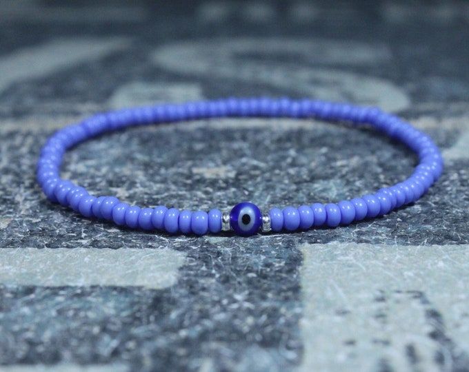 Blue bracelet men, Mens Beaded Bracelet, Anniversary Gift, Evil Eye Bracelet, Gift Boyfriend, Bracelet, Couples Bracelet, Bead Bracelet