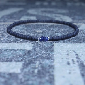Blue Sapphire Bracelet, Mens Bracelet, Mens Jewelry, Mens Gift, September birthstone, Boyfriend gift, Husband Gift, Mens Beaded Bracelet S1