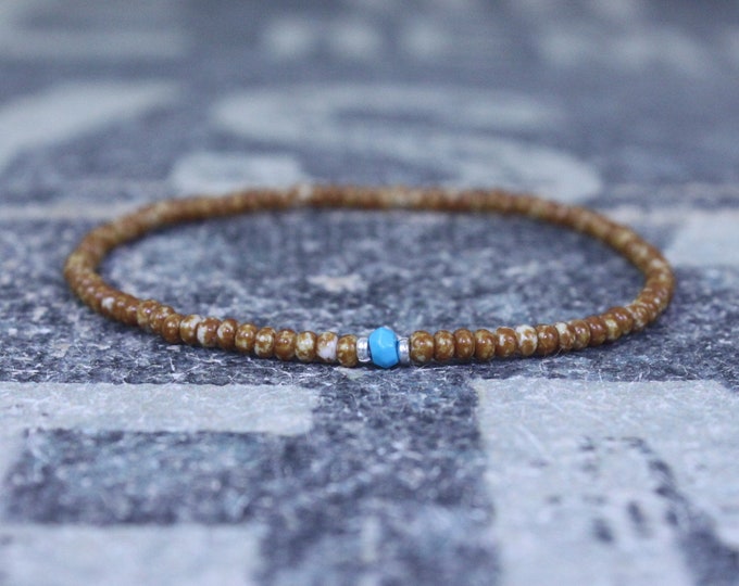 Turquoise Bracelet, Mens gifts, Gemstone bracelet, Mens Bracelet, Birthstone Bracelet, Couples Bracelet, Anniversary Gift, Beaded Bracelet