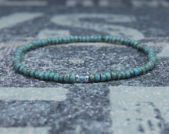 Apatite Bracelet, Birthday Gift, Mens Birthstone, Mens Gift, Mens Bracelet, Minimalist Bracelet, Beaded Bracelet, Mens Apatite Bracelet Gift