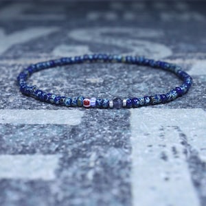 Iolite Bracelet, Mens Bracelet Iolite, Mens Gift, Mens Bracelet, Minimalist Iolite Bracelet, Beaded Bracelet, Mens Iolite Bracelet Gift