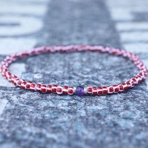 Amethyst Bracelet, Birthstone Bracelet, Gemstone Bracelet, Beaded Bracelet, gift for Men, Mens Gift, Bead Bracelet, Friendship Bracelet