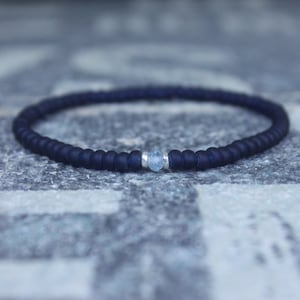 Sky Blue Topaz Bracelet, Birthday Gift, Mens Birthstone, Men Gift, Mens Bracelet, Gemstone Men, Minimalist Bracelet, Beaded Bracelet