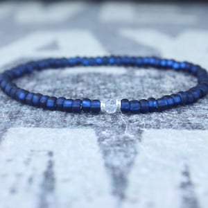 Sky Blue Topaz Bracelet, Birthday Gift, Mens Birthstone, Men Gift, Mens Bracelet, Gemstone Men, Minimalist Bracelet, Beaded Bracelet