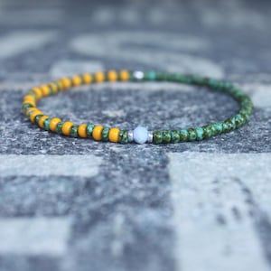 Opal Bracelet, Blue Opal, Mens Jewelry, Boho Bracelet, Minimalist Bracelet, Mens Gift, Boyfriend Gift, Gift for Men