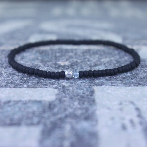 Gift for Men, Mens Bracelet, Sky Blue Topaz, Birthday Gift, Mens Birthstone, Gemstone bracelet, Minimalist Bracelet, Beaded Bracelet