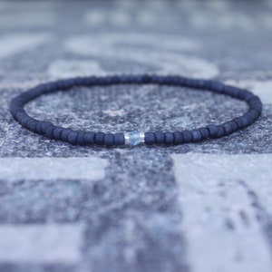Blue Topaz Mens Bracelet, Sky Blue Topaz, Birthday Gift, Mens Birthstone, Gemstone bracelet, Minimalist Bracelet, Beaded Bracelet