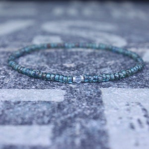 Sky Blue Topaz Bracelet, Birthday Gift, Mens Birthstone, Mens Gift, Mens Bracelet, Minimalist Bracelet, Beaded Bracelet