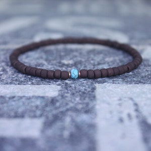 Turquoise Bracelet, Mens gifts, Gemstone bracelet, Mens Bracelet, Birthstone Bracelet, Couples Bracelet, Anniversary Gift, Beaded Bracelet