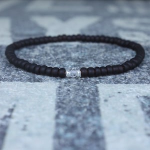 White Topaz Bracelet, Birthday Gift, Mens Birthstone, Men Gift, Mens Bracelet, Gemstone Men, Minimalist Bracelet, Beaded Bracelet