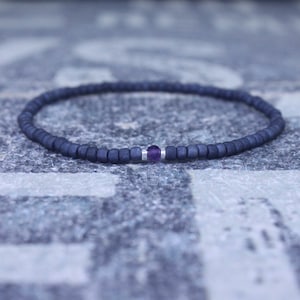 Amethyst Bracelet, Birthstone Bracelet, Gemstone Bracelet, Beaded Bracelet, gift for Men, Mens Gift, Bead Bracelet, Friendship Bracelet