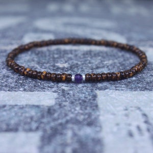 Amethyst Bracelet, Birthstone Bracelet, Gemstone Bracelet, Beaded Bracelet, gift for Men, Mens Gift, Bead Bracelet, Friendship Bracelet