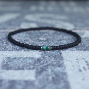 Malachite Bracelet, Mens Bracelet, Mens Beaded Bracelet, Minimalist Jewelry, Mens Gift, Gift for Him, Bead Bracelet, Bracelet Men, Bracelet