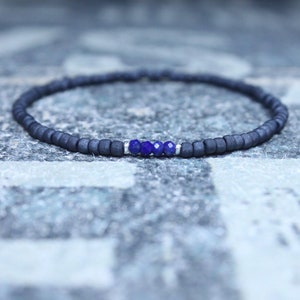 Lapis Lazuli Bracelet, Mens Lapis Lazuli Jewelry, Mens Jewelry, Mens Beaded Bracelet, Friendship Bracelet, Gift for Men, Husband Gift