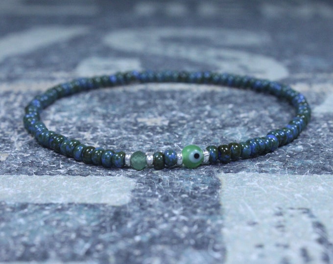 Mens Jade Bracelet, Evil Eye Mens Jewelry, Minimalist Bracelet, Gifts for Men, Anniversary Gift, Birthday Gift, Gift Husband, Boyfriend Gift