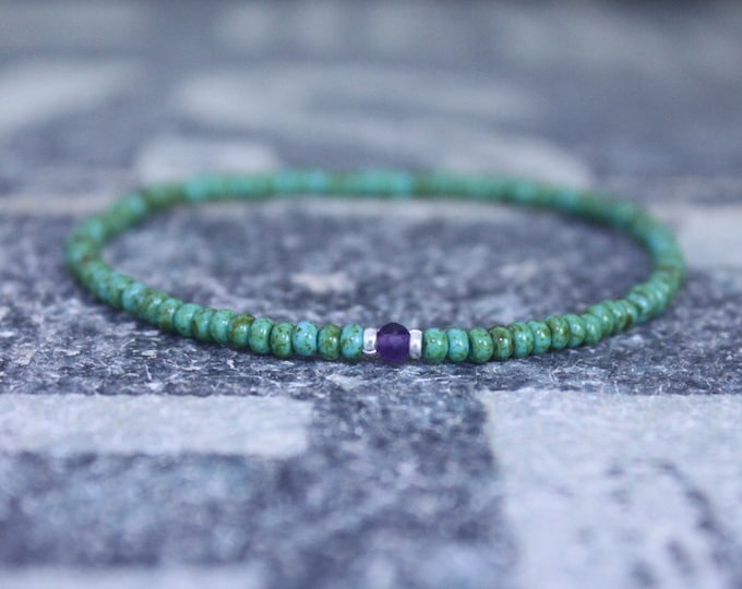 Amethyst Bracelet, Birthstone Bracelet, Gemstone Bracelet, Beaded Bracelet, gift for Men, Mens Gift, Bead Bracelet, Friendship Bracelet