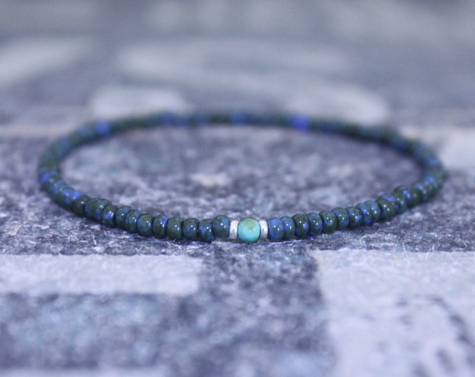 Turquoise Bracelet, Mens gifts, Gemstone bracelet, Mens Bracelet, Birthstone Bracelet, Couples Bracelet, Anniversary Gift, Beaded Bracelet