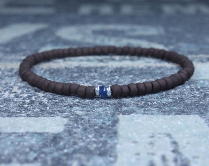 Blue Sapphire Bracelet, Mens Bracelet, Mens Jewelry, Mens Gift, September birthstone, Boyfriend gift, Husband Gift, Mens Beaded Bracelet