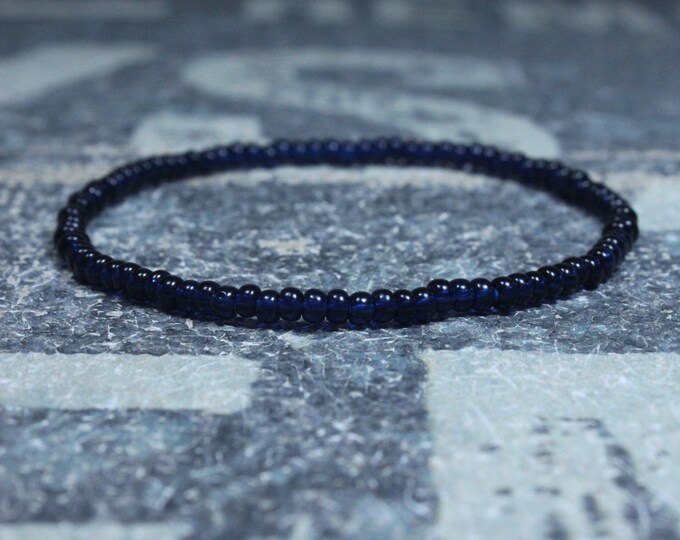 Mens Blue Beaded Bracelet, Anniversary Gift, Mala Bracelet, Mens Gift, Gift for Boyfriend, Bracelet, Couples Bracelet, Bead Bracelet