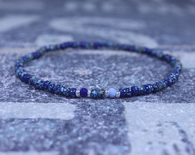 Opal Bracelet Men, Lapis Bracelet men, Blue Opal, Mens Jewelry, Boho Bracelet, Minimalist Bracelet, Mens Gift, Boyfriend Gift, Gift for Men