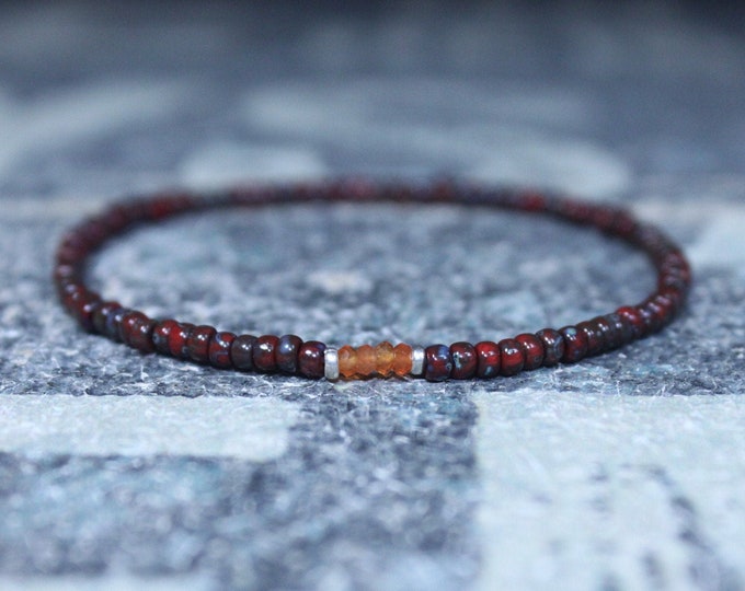 Carnelian Bracelet, Friendship Bracelet, Anniversary Gift, Mens Bracelet, Beaded Bracelet, Boyfriend Gift, Gift for Boyfriend, Gifts for Him