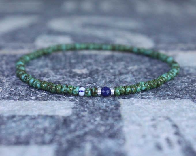 Lapis Lazuli Bracelet, Mens Lapis Lazuli Jewelry, Mens Jewelry, Mens Beaded Bracelet, Friendship Bracelet, Gift for Men, Husband Gift