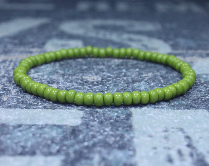 Mens Beaded Bracelet, Green Bracelet Men, Mens Gift, Gift for Boyfriend, Bracelet, Couples Bracelet, Bead Bracelet, Green Beaded Bracelet