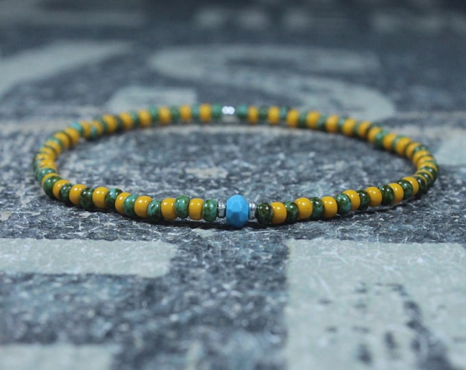 Turquoise Bracelet, Mens gifts, Gemstone bracelet, Mens Bracelet, Birthstone Bracelet, Couples Bracelet, Anniversary Gift, Beaded Bracelet