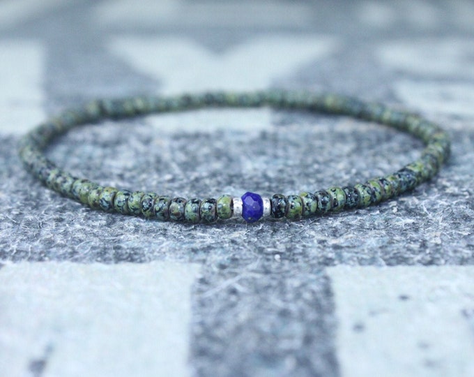 Lapis Lazuli Bracelet, Mens Lapis Lazuli Jewelry, Mens Jewelry, Mens Beaded Bracelet, Friendship Bracelet, Gift for Men, Husband Gift