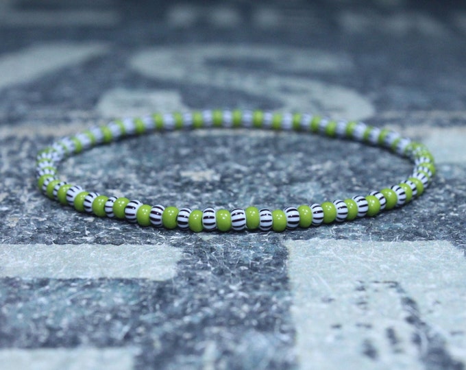 Mens Stripe Beaded Bracelet, Mens Stripe Bracelet, Minimalist Bracelet, Mens Jewelry, Stripe Beaded Bracelet, Boyfriend Gift, Men's Gift