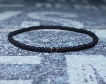 Pulsera de turmalina negra para hombre: Joyería con cuentas de piedras preciosas