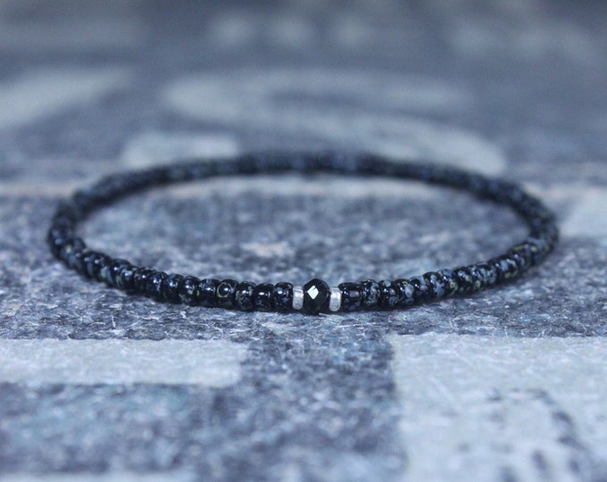 Mens Bracelet, Mens gift, Black Spinel Bracelet, Bracelet Men, Birthday Gift, Boyfriend Gift, Husband Gift, Gift for Him, Gift for Husband