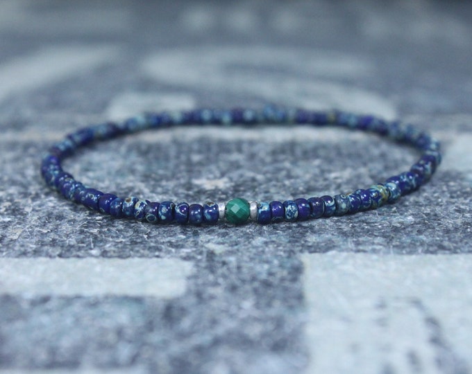 Malachite Bracelet, Mens Bracelet, Mens Beaded Bracelet, Minimalist Jewelry, Mens Gift, Gift for Him, Bead Bracelet, Bracelet Men, Bracelet