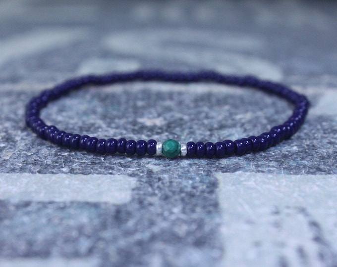 Malachite Bracelet, Mens Bracelet, Mens Beaded Bracelet, Minimalist Jewelry, Mens Gift, Gift for Him, Bead Bracelet, Bracelet Men, Bracelet