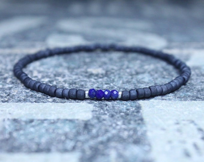 Lapis Lazuli Bracelet, Mens Lapis Lazuli Jewelry, Mens Jewelry, Mens Beaded Bracelet, Friendship Bracelet, Gift for Men, Husband Gift