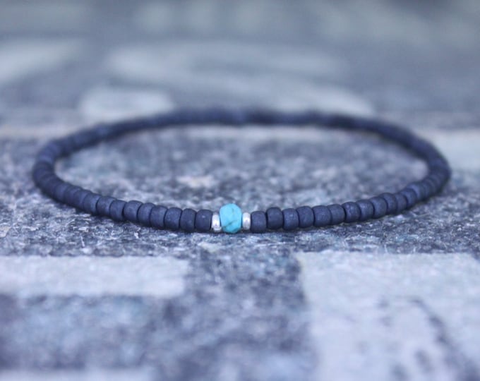 Turquoise Bracelet, Mens gifts, Gemstone bracelet, Mens Bracelet, Birthstone Bracelet, Couples Bracelet, Anniversary Gift Beaded Bracelet