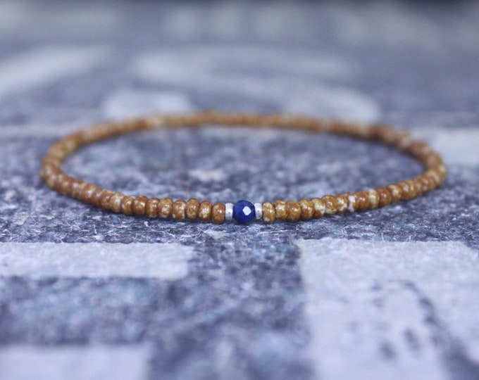 Lapis Lazuli Bracelet, Mens Lapis Lazuli Jewelry, Mens Jewelry, Mens Beaded Bracelet, Friendship Bracelet, Gift for Men, Husband Gift