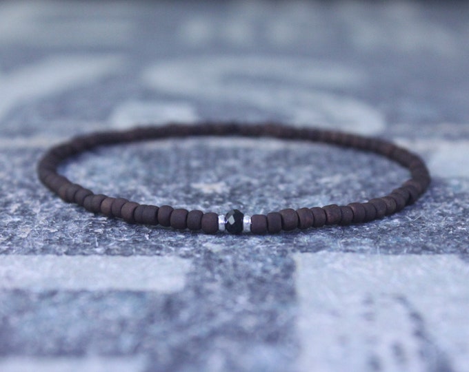 Mens Bracelet, Mens gift, Black Spinel Bracelet, Bracelet Men, Birthday Gift, Boyfriend Gift, Husband Gift, Gift for Him, Gift for Husband