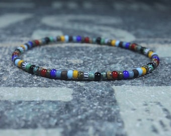 Men's Colorful Seed Bead Bracelet, Couples Bracelet