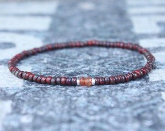 Carnelian Bracelet, Friendship Bracelet, Anniversary Gift, Mens Bracelet, Beaded Bracelet, Boyfriend Gift, Gift for Boyfriend, Gifts for Him