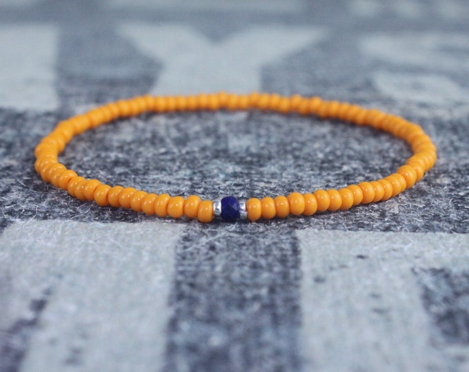 Lapis Lazuli Bracelet, Mens Lapis Lazuli Jewelry, Mens Jewelry, Mens Beaded Bracelet, Friendship Bracelet, Gift for Men, Husband Gift