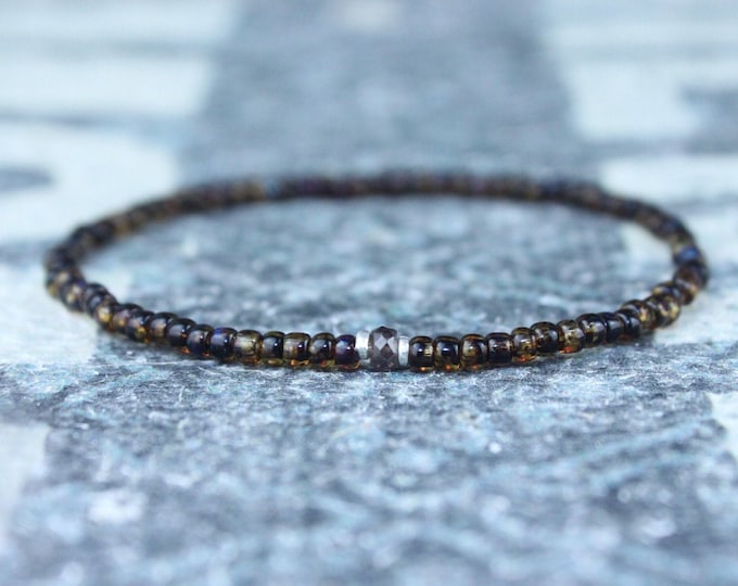 Tunduru Sapphire Bracelet, Mens Bracelet, Mens Jewelry, Mens Gift, September birthstone, Boyfriend gift, Husband Gift, Mens Beaded Bracelet