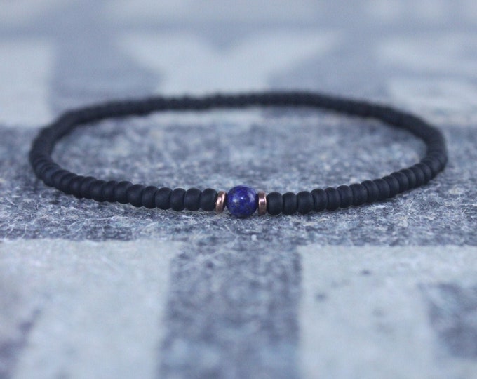 Lapis Lazuli Bracelet, Mens Lapis Lazuli Jewelry, Mens Jewelry, Mens Beaded Bracelet, Friendship Bracelet, Gift for Men, Husband Gift