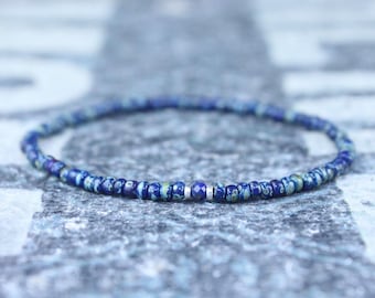 Lapis Lazuli Bracelet, Mens Lapis Lazuli Jewelry, Mens Jewelry, Mens Beaded Bracelet, Friendship Bracelet, Gift for Men, Husband Gift