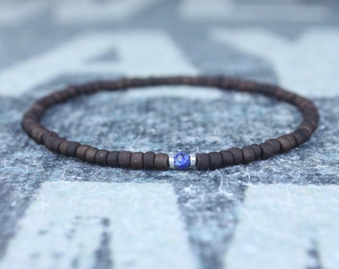 Lapis Lazuli Bracelet, Mens Lapis Lazuli Jewelry, Mens Jewelry, Mens Beaded Bracelet, Friendship Bracelet, Gift for Men, Husband Gift