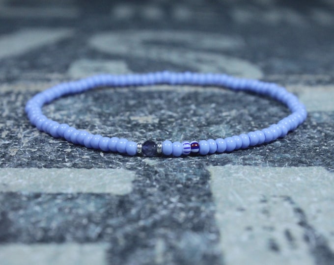 Iolite Bracelet, Mens Bracelet Iolite, Mens Gift, Mens Bracelet, Minimalist Iolite Bracelet, Beaded Bracelet, Mens Iolite Bracelet Gift