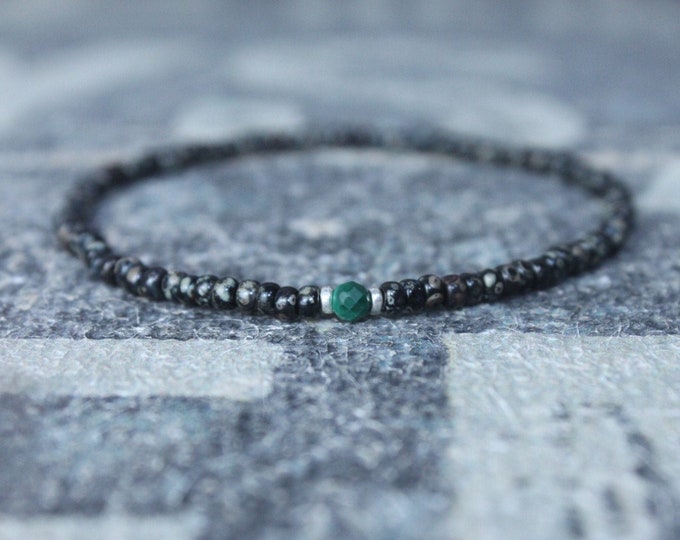 Malachite Bracelet, Mens Bracelet, Mens Beaded Bracelet, Minimalist Jewelry, Mens Gift, Gift for Him, Bead Bracelet, Bracelet Men, Bracelet