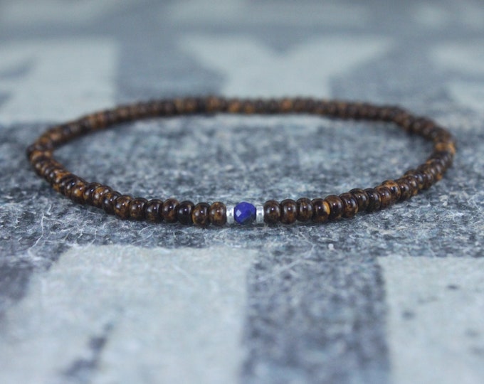 Lapis Lazuli Bracelet, Mens Lapis Lazuli Jewelry, Mens Jewelry, Mens Beaded Bracelet, Friendship Bracelet, Gift for Men, Husband Gift