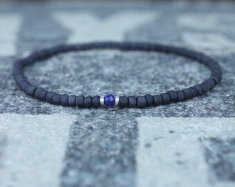 Lapis Lazuli Bracelet, Mens Lapis Lazuli Jewelry, Mens Jewelry, Mens Beaded Bracelet, Friendship Bracelet, Gift for Men, Husband Gift